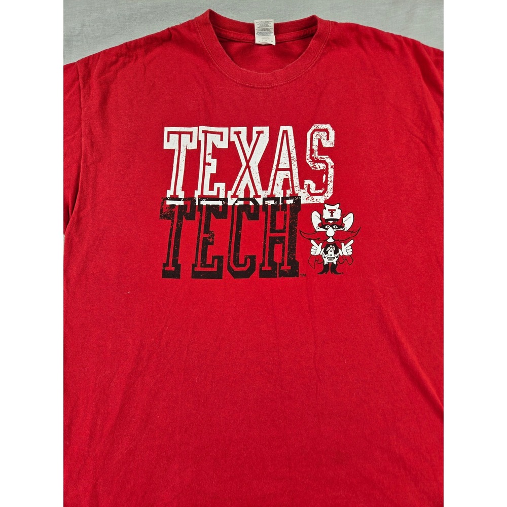 Gildan Texas Tech Red Raiders‎ Mens XL Red Graphic T-Shirt Masked Rider NCAA